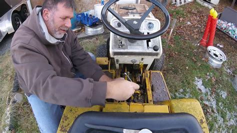 Measure the distance from the front of the blade tip to the ground and the rear of the blade tip to the ground. . Cub cadet reverse pedal adjustment